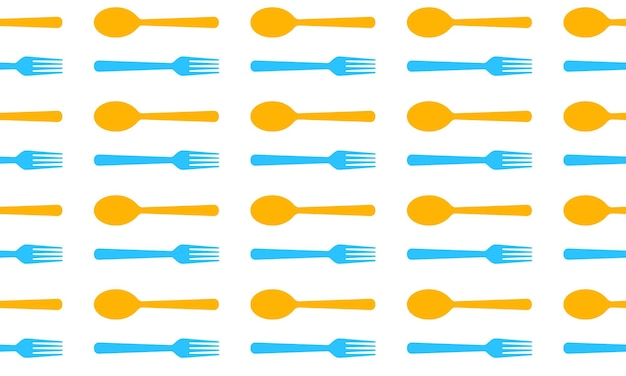 Seamless pattern with spoons and forks Vector illustration