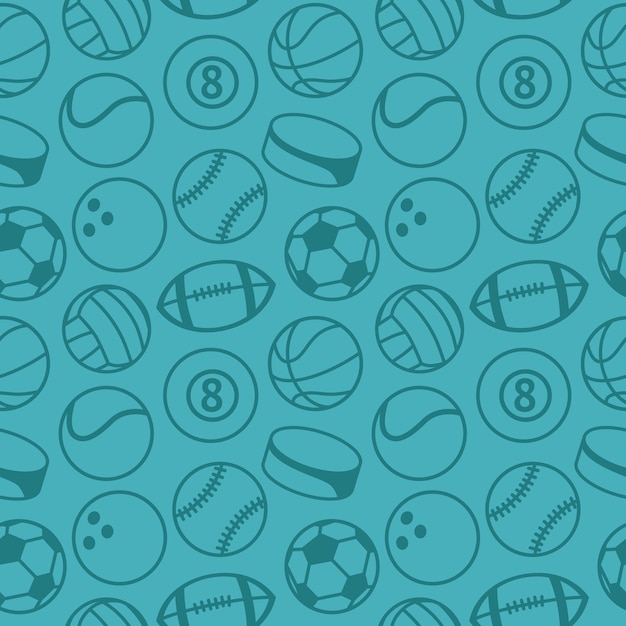 Vector seamless pattern with sport balls 