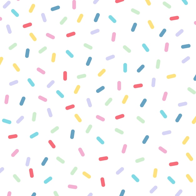 Vector a seamless pattern with sprinkles on a white background.