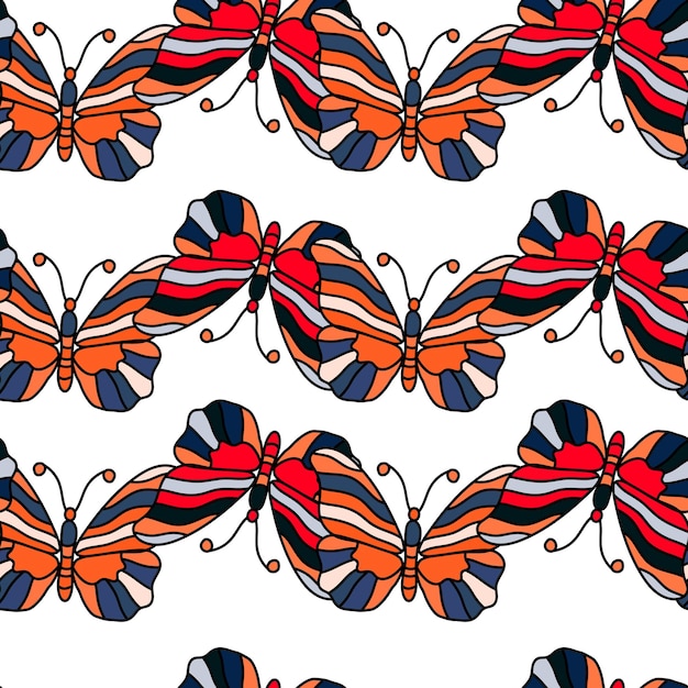 Seamless pattern with stylized butterflies