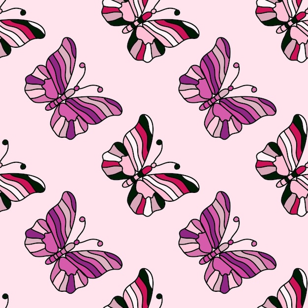 Seamless pattern with stylized butterflies