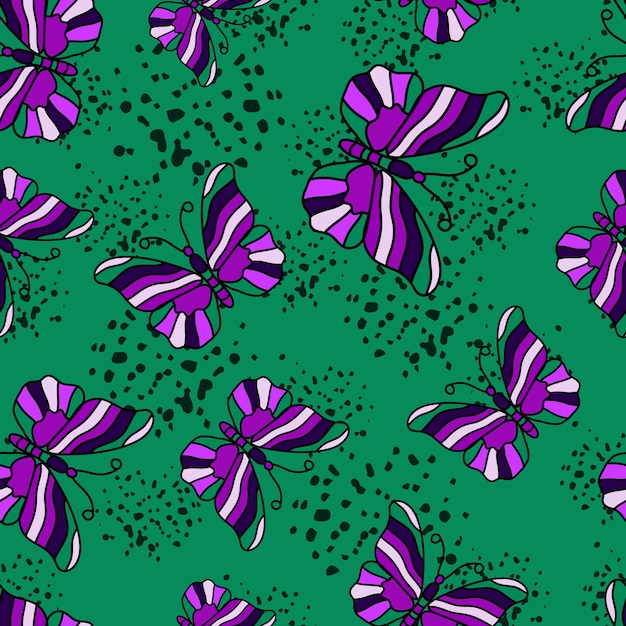 Seamless pattern with stylized butterflies