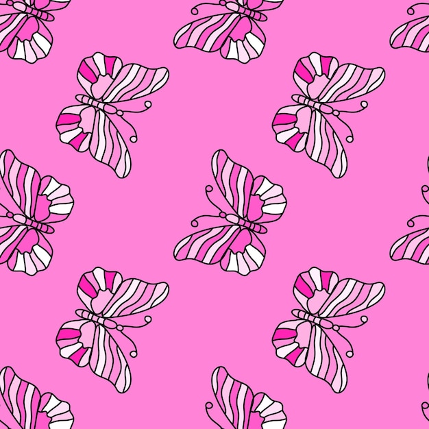 Seamless pattern with stylized butterflies