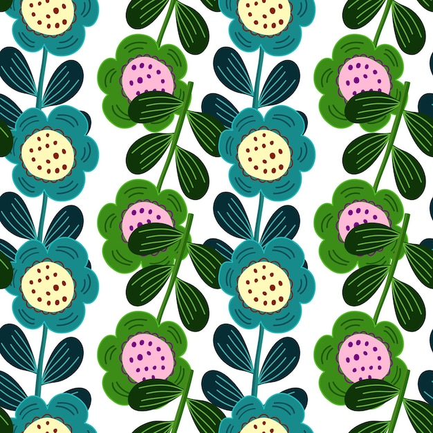 Seamless pattern with stylized flowers Floral background