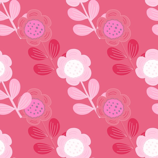 Seamless pattern with stylized flowers Floral background