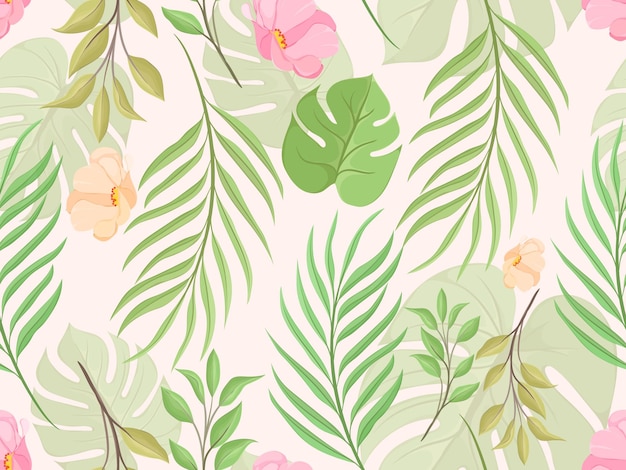 Seamless Pattern  With Summer Flowers