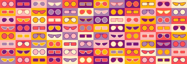 Seamless pattern with sunglasses