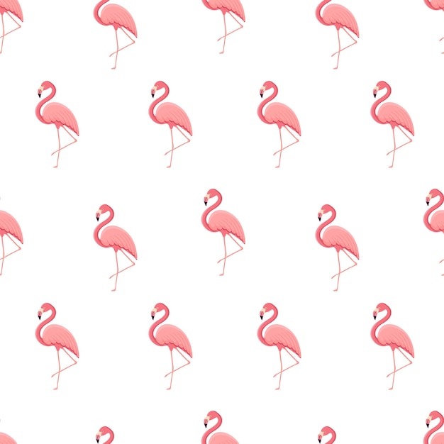 Seamless pattern with tropical bird flamingo texture with a bird for textiles wallpaper print