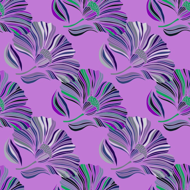 Seamless pattern with tropical leaves Stylized floral background