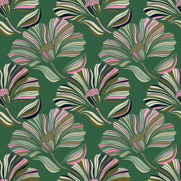 Seamless pattern with tropical leaves Stylized floral background