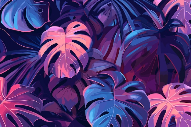 Vector seamless pattern with tropical leaves vector illustration eps 10