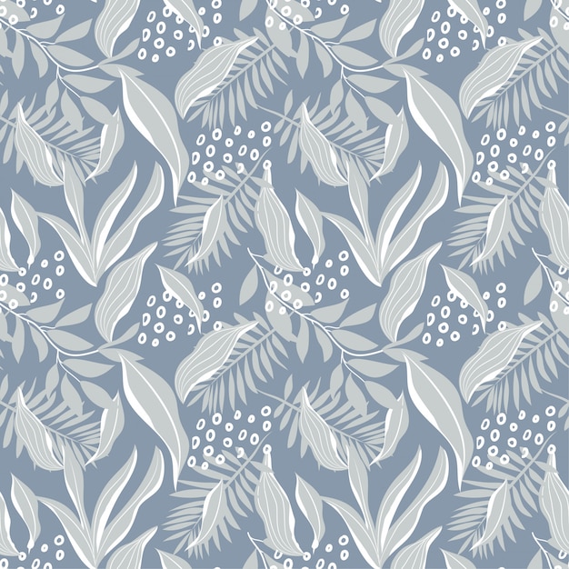 Seamless pattern with tropical leaves