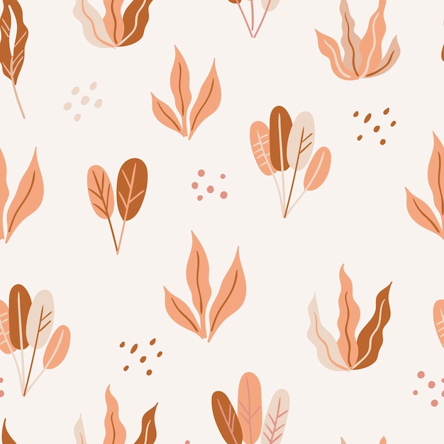 Seamless pattern with tropical leaves