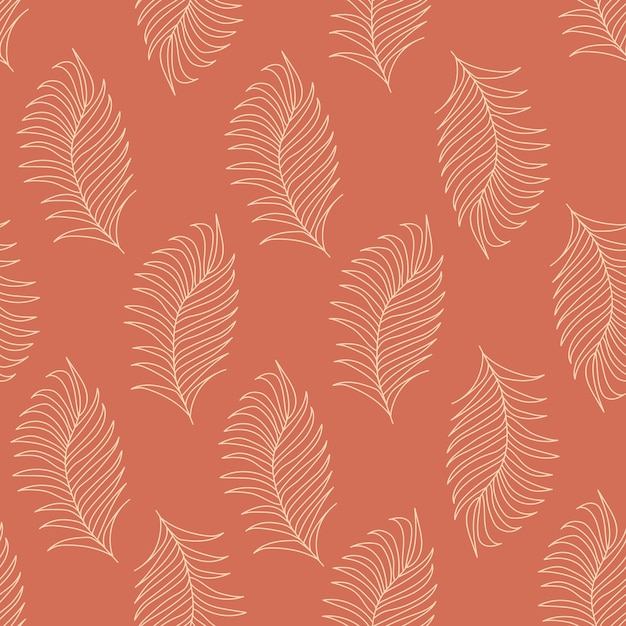 Seamless pattern with tropical palm leaves