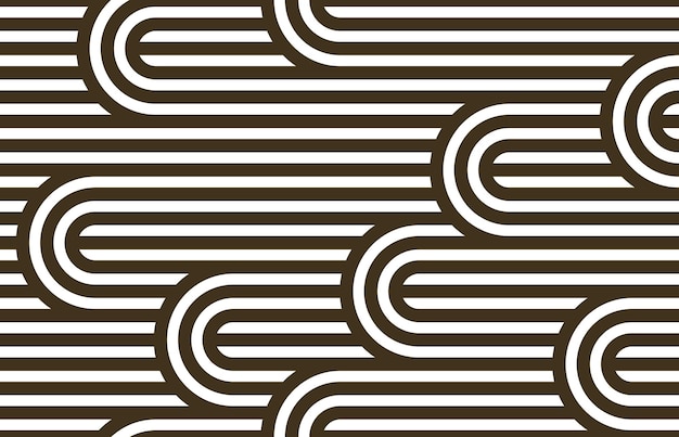 Seamless pattern with twisted lines, vector linear tiling background, stripy weaving, optical maze, twisted stripes.