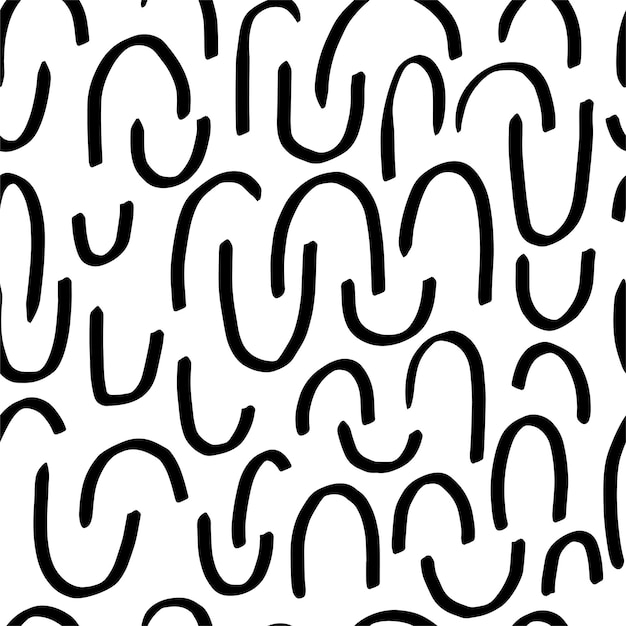 Seamless pattern with variety abstract shapes lines strokes stripes Background drawn with ink and marker in hand drawn style Illustrations with natural texture in the Scandinavian style Vector