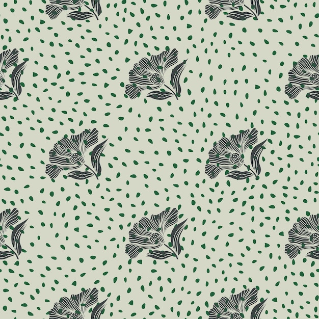 Seamless pattern with vintage flowers Retro floral background