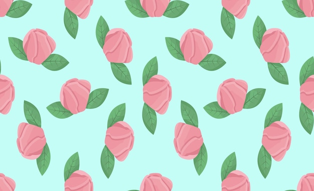 Seamless pattern with vintage roses Floral background Wallpaper with flowers and leaves