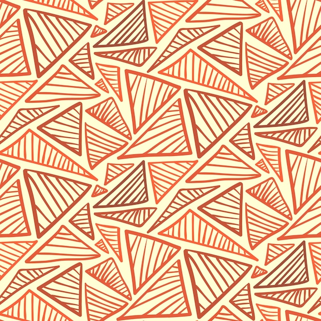 Seamless pattern with warm terra cotta triangles