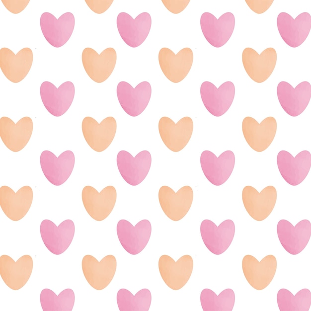 seamless pattern with watercolor hearts