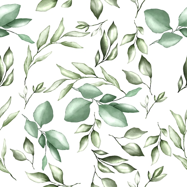 seamless pattern with Watercolor  leaves