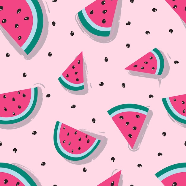 Seamless pattern with watermelon Colorfull summer pattern for textile