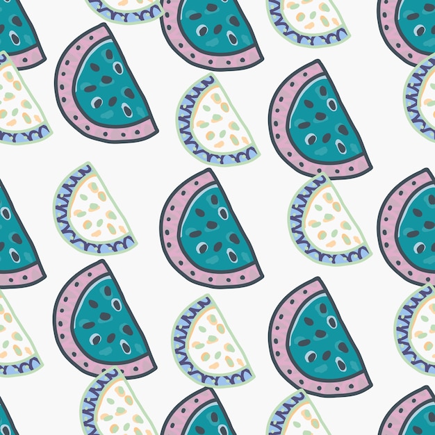 Seamless pattern with watermelon slices Cute fruit backdrop