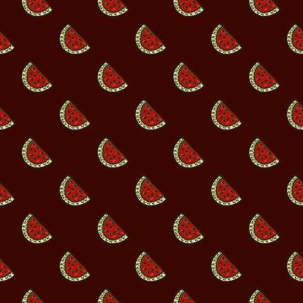 Seamless pattern with watermelon slices Cute fruit backdrop