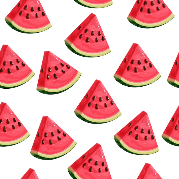 Seamless pattern with watermelon slices