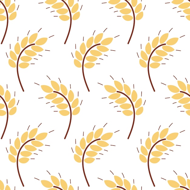 Seamless pattern with wheat ears vector illustration