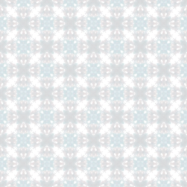 Seamless pattern with white and blue flowers on a light blue background.