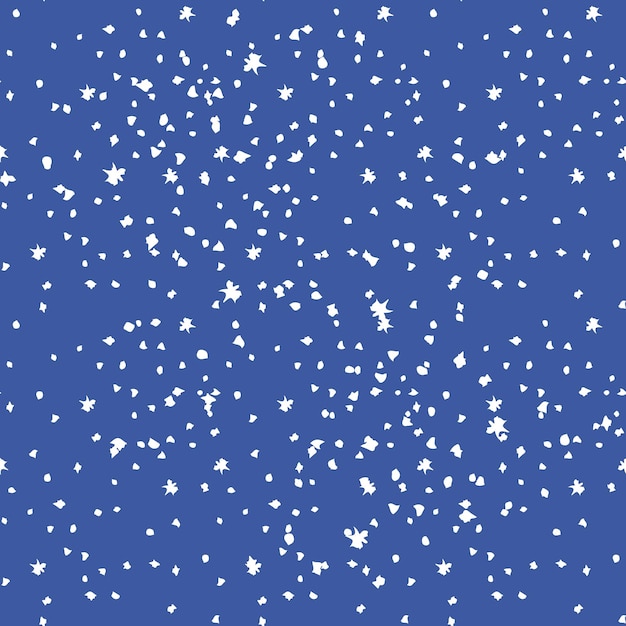 Seamless pattern with white dots snowflakes and stars vector illustration