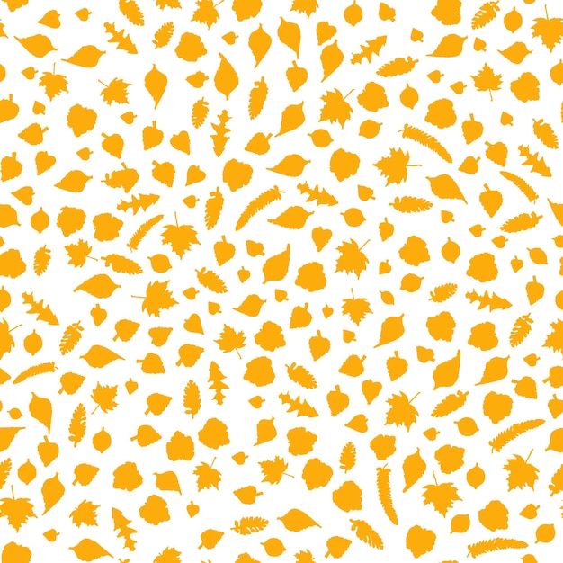 Seamless pattern with yellow autumn leaves