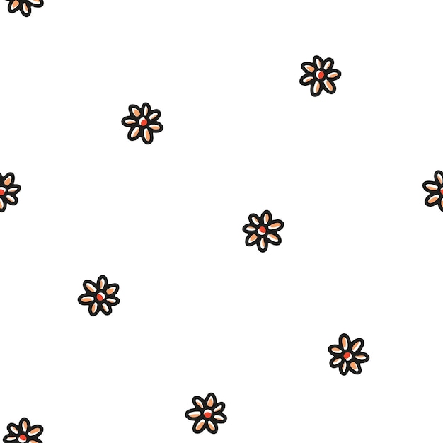 Seamless pattern with yellow flowers