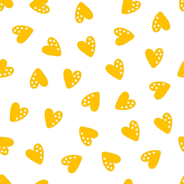 Seamless pattern with yellow hearts