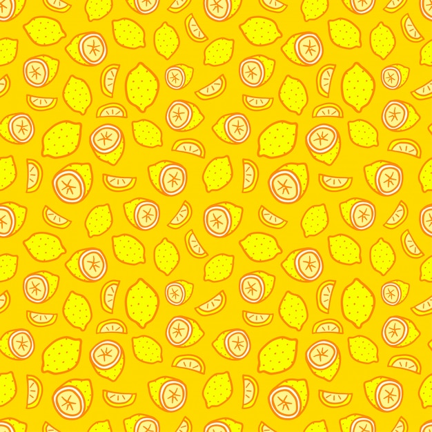 Seamless pattern with yellow lemon.  background