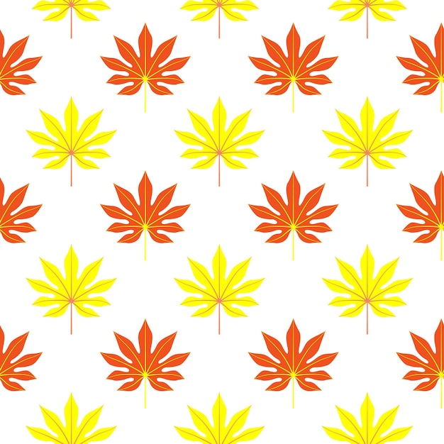 Seamless pattern with yellow and orange leaves Vector