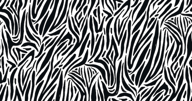 Seamless pattern with zebra or white tiger coat or fur texture