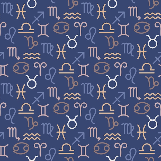 seamless pattern with zodiac signs