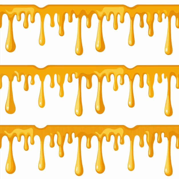 Vector a seamless pattern of yellow drippings with dripping drippings