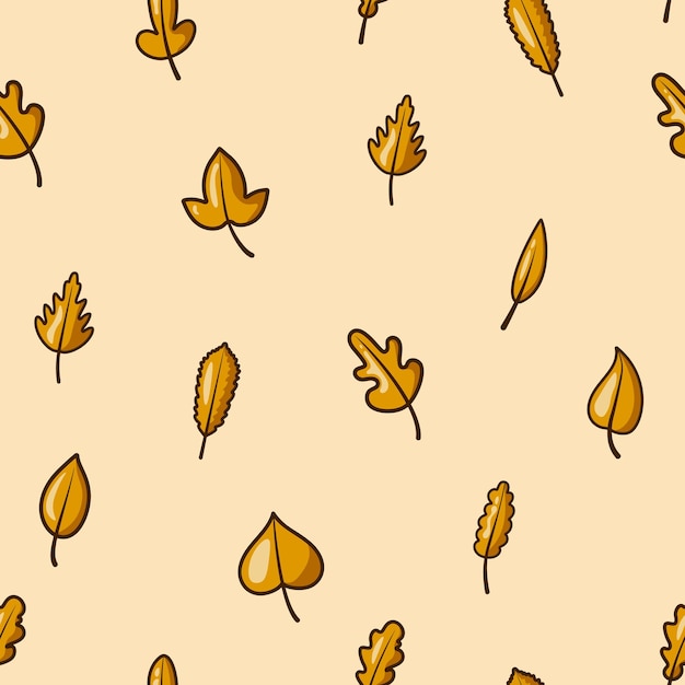 Seamless pattern of yellow leaves. Background for poster or cover.