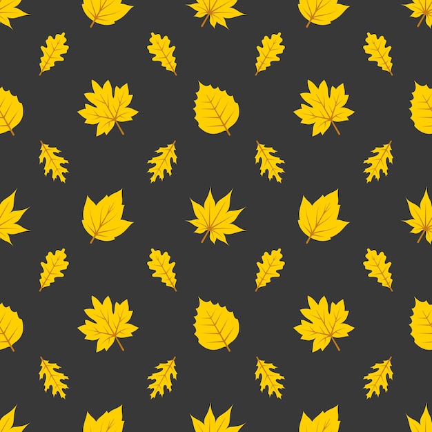 Seamless pattern yellow leaves