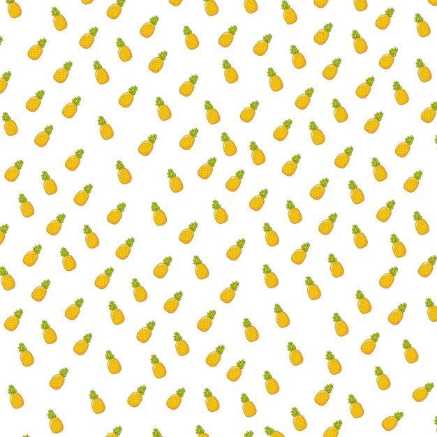 Vector seamless pattern of yellow mango on a white background