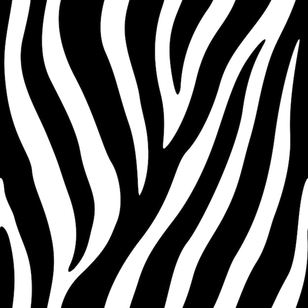 Vector seamless pattern of zebra skin in doodle vintage design