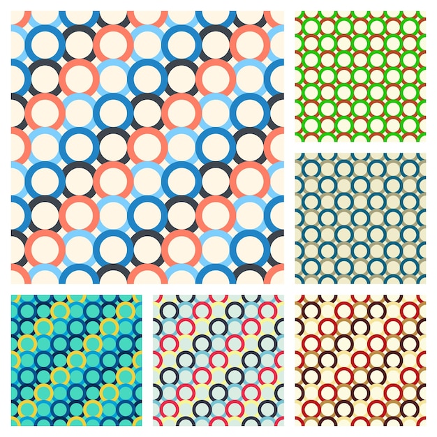 Seamless patterns consisting of multicolored rings