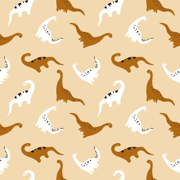 Seamless patterns. Dinosaurs on a light background. vector illustration for textiles and packaging