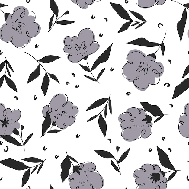 Seamless patterns in floral style Vector illustration for textiles and packaging