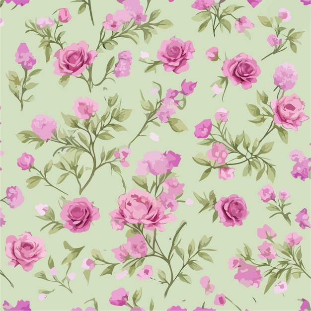 Seamless patterns of flowers and trees and repeating patterns design fabric art