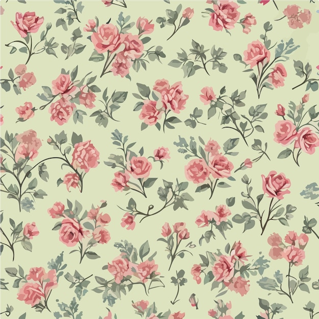 Seamless patterns of flowers and trees and repeating patterns design fabric art