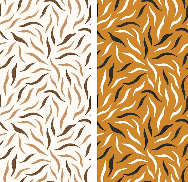 Seamless patterns in geometric style. Chaotic stripes. Vector illustration for textiles and packaging